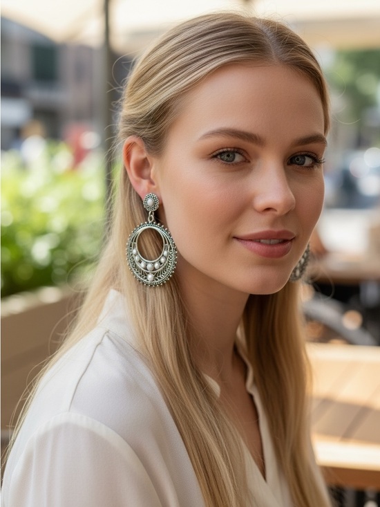 Jewelry - 5/30 Silver Boho Drop Earrings - Elegant Women's Statement Jewelry